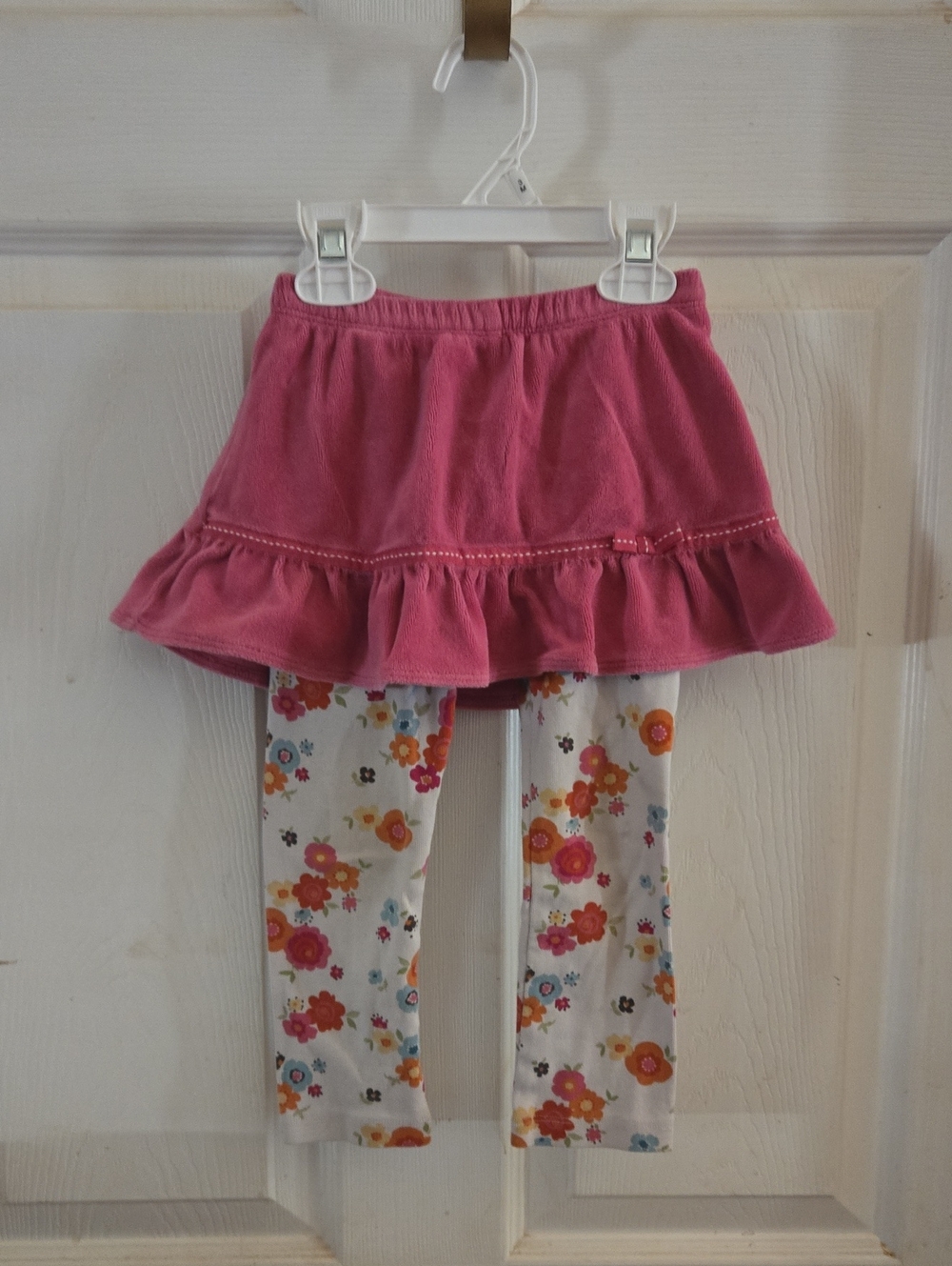 Gymboree Pink Skirted Floral Leggings